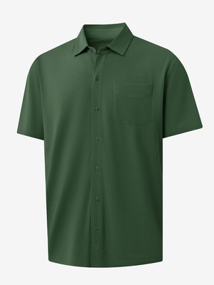 3D rendering of dark green cotton blend plain shirt.