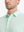 Aqua Blue Yellow Stripe Performance Stripe Golf Shirt – model front close-up from nose to chest