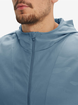 Sudaderas con capucha Q-Zip de manga corta en relieve resistentes al agua