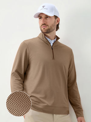 Herringbone Jacquard 1/4 Zip Pullover