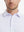 Lilac Light Blue Stripe Performance Stripe Golf Shirt – close-up front from model’s nose to chest