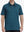 Model wearing Cooling Stripe Golf Shirt in TURQUOISE STRIPE, half-body front view with relaxed pose