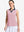 Front upper body shot of model wearing lavender women's collared v neck quick dry tank tops