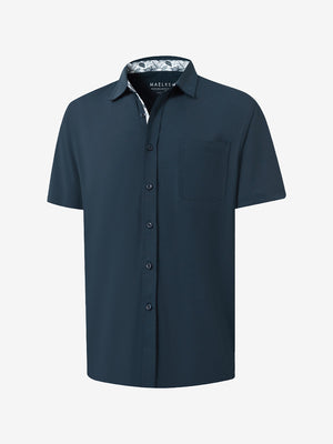 3d rendering of navy cool print plain button up shirts