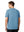 Back upper body view in light blue of men's short sleeve slim fit roma knit t-shirt.