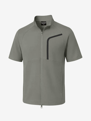 3d digital rendering of the apparel, lightweight upf50+ short sleeve golf vests jacket in khaki grey