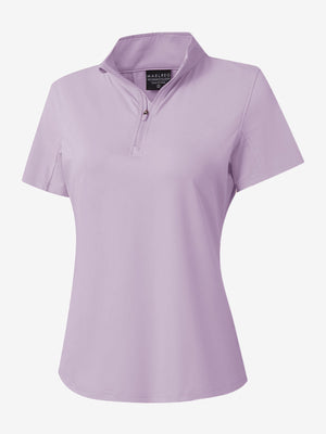 3d rendering of pinkish purple women's breathable 1/4 zip pullover golf shirts