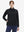 Women's Water-Resistant Stretch Fleece Lined Jacket in black, front upper body view