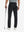 Rear lower-body: model in black stretch quick dry casual golf pants with 4 pockets holding golf club in right hand.