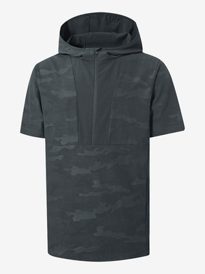 Sudaderas con capucha Q-Zip de manga corta en relieve resistentes al agua