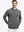 Model front upper body, one hand in pocket, wearing texture solid hoodies pullover, black heather.