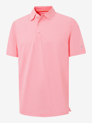 3d render of pink coral white comfy breathable pin-stripe texture golf polos