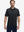 Front upper body shot of model wearing black cool print plain button up shirts