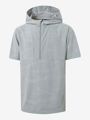 Sudaderas con capucha Q-Zip de manga corta en relieve resistentes al agua