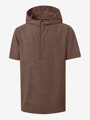 Sudaderas con capucha Q-Zip de manga corta en relieve resistentes al agua