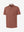 3d view of garment in red ochre heather of performance heather contrast collar polo shirts.