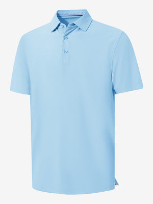 3d rendering of light blue dry fit waffle textured collared golf shirts
