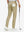 Back lower body shot of model wearing khaki stretch cotton blend slim fit golf trousers 5 pockets