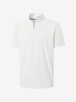 3D render of white waffle texture 1/4 zip pullover