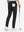 Back lower body shot of model wearing black stretch cotton blend slim fit golf trousers 5 pockets