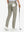 Back lower body shot of model wearing khaki grey stretch cotton blend slim fit golf trousers 5 pockets