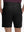 Back lower body shot of model wearing dark charcoal flat front hybrid golf shorts