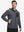 Model with one hand in pocket wearing full zip fleece hoodied jacket in grey, relaxed look.