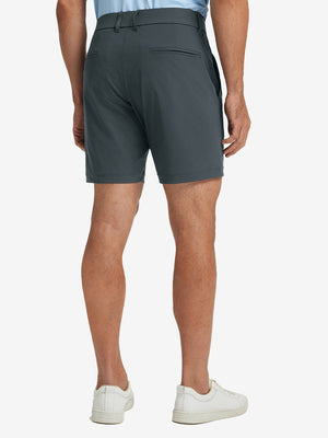 Back lower body view of the Dark Grey Quick Dry Casual Shorts, showing clean lines and fit.