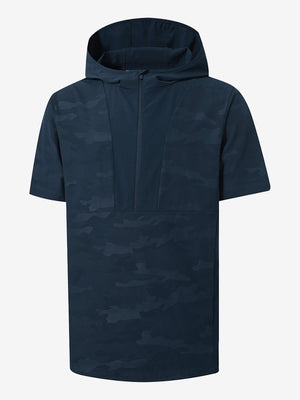 Sudaderas con capucha Q-Zip de manga corta en relieve resistentes al agua