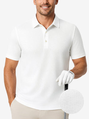 Nylon Blend Casual Jacquard Polo Shirts
