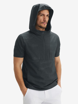 Sudaderas con capucha Q-Zip de manga corta en relieve resistentes al agua