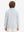 Back upper body of model wearing youth winter micro-fleece quarter zip pullover in misty grey