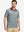 Front upper body shot of model wearing grey/wine camo premium ribbed collar print polo shirts