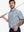 Half-body front view of model holding golf club wearing STERLING GREY FLOWER Popular Heather Print Polo