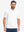 Front upper body shot of model wearing white dry fit waffle textured collared golf shirts