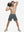 Front full body shot of model exercising in dark grey 4 way stretch breathable workout athletic shorts