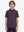 Front upper body of model wearing youth performance golf polos, clean fit and sporty navy/red stripe look
