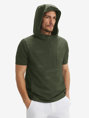 Sudaderas con capucha Q-Zip de manga corta en relieve resistentes al agua