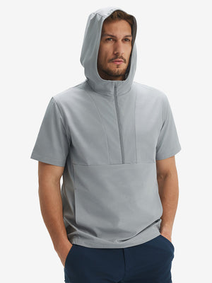 Sudaderas con capucha Q-Zip de manga corta en relieve resistentes al agua