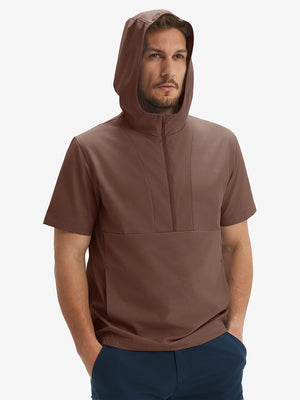 Sudaderas con capucha Q-Zip de manga corta en relieve resistentes al agua