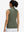 Back upper body shot of model wearing mossy stone women's athletic quarter zip tank tops