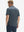 Back upper body shot of model wearing dark grey cool print plain button up shirts