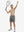 Front full body shot of model exercising in iron grey 4 way stretch breathable workout athletic shorts