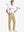 Full front view of model in Water Repellent 8 Pockets Pants KHAKI，ready for golf with club in hand.