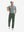 Full front view: model in grey green stretch quick dry casual golf pants with 4 pockets resting golf club on shoulder.