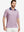 Front upper body shot of model wearing pink golf club premium ribbed collar print polo shirts