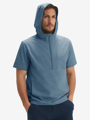 Sudaderas con capucha Q-Zip de manga corta en relieve resistentes al agua