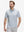 Front half-body shot of model wearing the colorful wine glass 4 way stretch print collared polo shirt for a casual sporty look