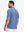 Back half body shot of model wearing light blue navy comfy breathable pin-stripe texture golf polos