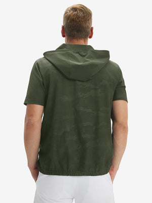 Sudaderas con capucha Q-Zip de manga corta en relieve resistentes al agua